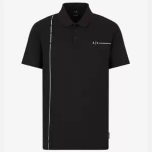 Armani Exchange Logo Stretch-Cotton Polo Shirt - M