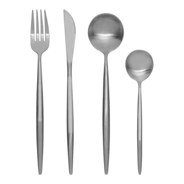Premier Housewares Modern Retro 16 PC Cutlery Set Silver