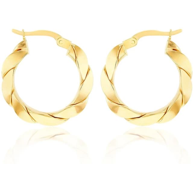 Be You 9ct Gold Twisted Creole Earring Yellow Gold female One Size