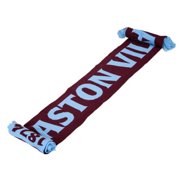 Aston Villa FC Mens Nero Bar Scarf in Dark Red Dark Red Male One Size