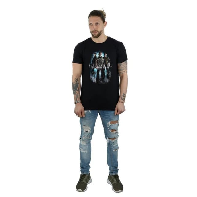 Supernatural Supernatural Men Group Shot Cotton T-Shirt in Black Size: Small Black S Male 5063377469233