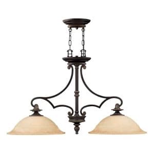 Multi Arm Chandelier 2 Light Olde Bronze Finish, E27