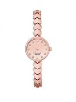 Kate Spade New York Kate Spade Rose Gold Mini Dial Rose Gold Heart Stainless Steel Bracelet Ladies Watch