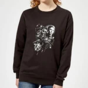 Avengers Endgame Mono Heroes Womens Sweatshirt - Black