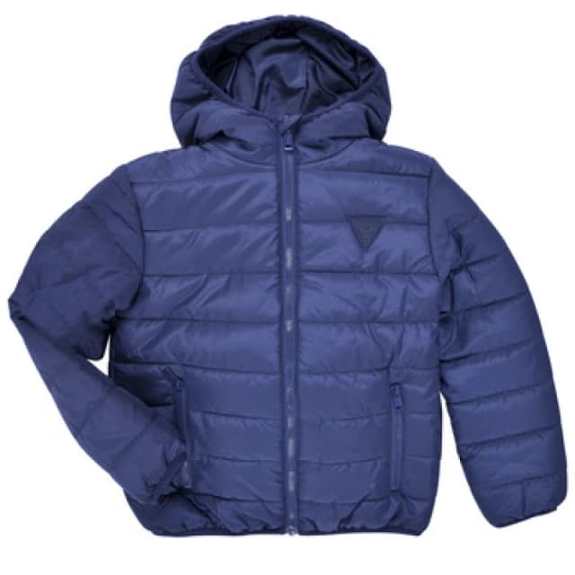Guess HOODED LS PADDED PUFFER W ZIP girls's Children's Jacket in Blue