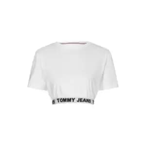 Tommy Jeans Logo Crop T Shirt - White