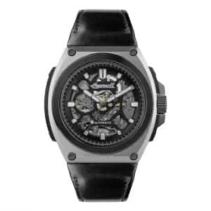 Ingersoll I11702B The Motion Automatic Black Leather Strap Wristwatch