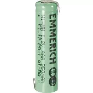 Emmerich Micro ZLF Non-standard battery (rechargeable) AAA Z solder tab NiMH 1.2 V 950 mAh