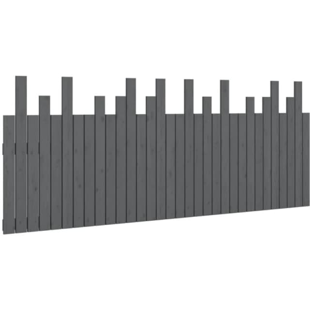 VIDAXL Wall Headboard Grey 204x3x80cm Solid Wood Pine Vidaxl 8720845684983
