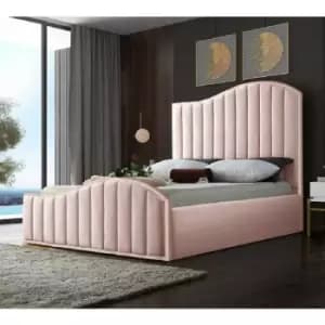 Envisage Trade - Magnifik Upholstered Beds - Plush Velvet, Double Size Frame, Pink - Pink