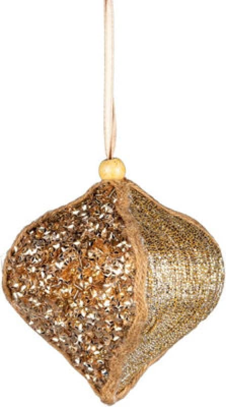 Shatchi 10.5cm Gold Bauble - Christmas Hanging Decoration Gold