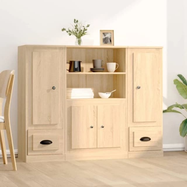 VIDAXL Highboards 3 pcs Sonoma Oak Engineered Wood Vidaxl 8720845822439