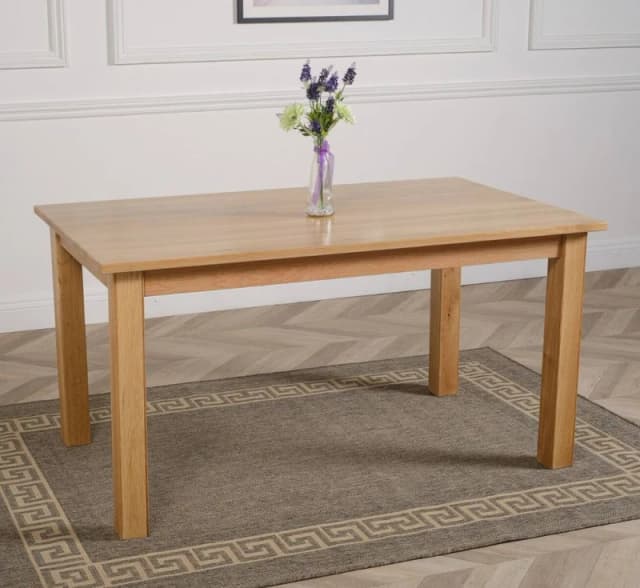 Thats Furniture Oslo 150cm Medium Solid Oak Dining Table in Light Oak Light Oak Unisex