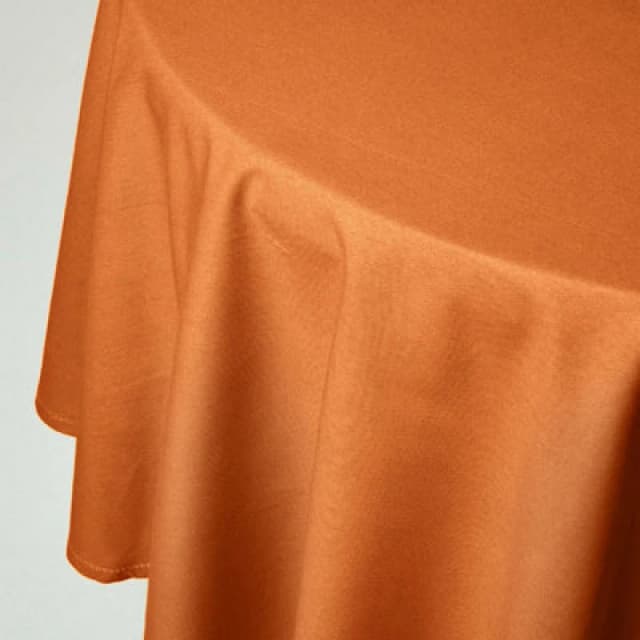 Homescapes Burnt Orange Cotton Round Tablecloth 178 Cm