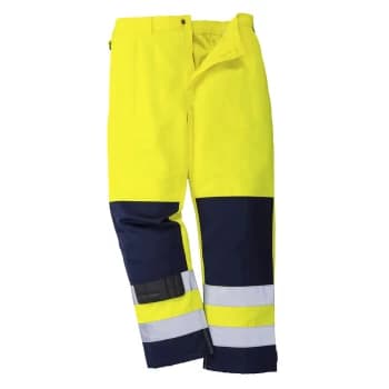 Portwest Seville Hi Vis Work Trousers Yellow / Navy M