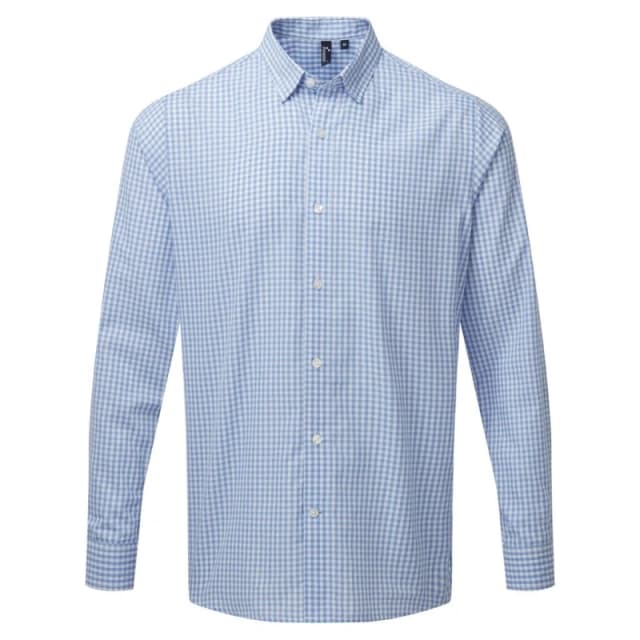 Premier Premier Men Maxton Check Long Sleeve Shirt in Light Blue Size: Small Light Blue S Male 5059444608636