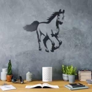 Horse Black Decorative Metal Wall Accessory
