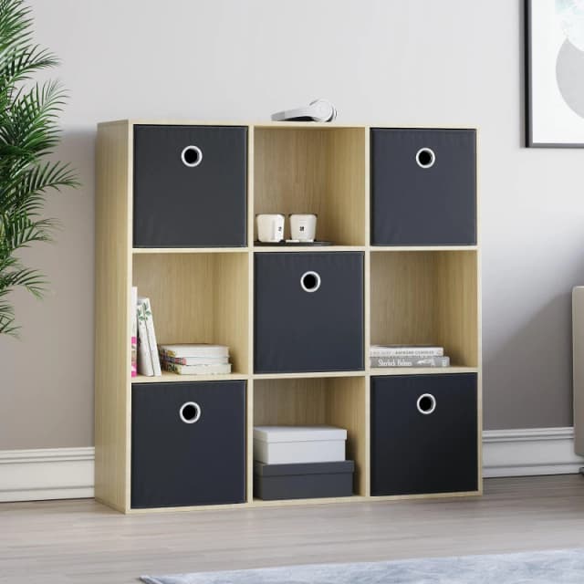 Lassic 3x3 Cube Storage Unit (O) + Set of 5 Storage Cubes Black unisex 3x3