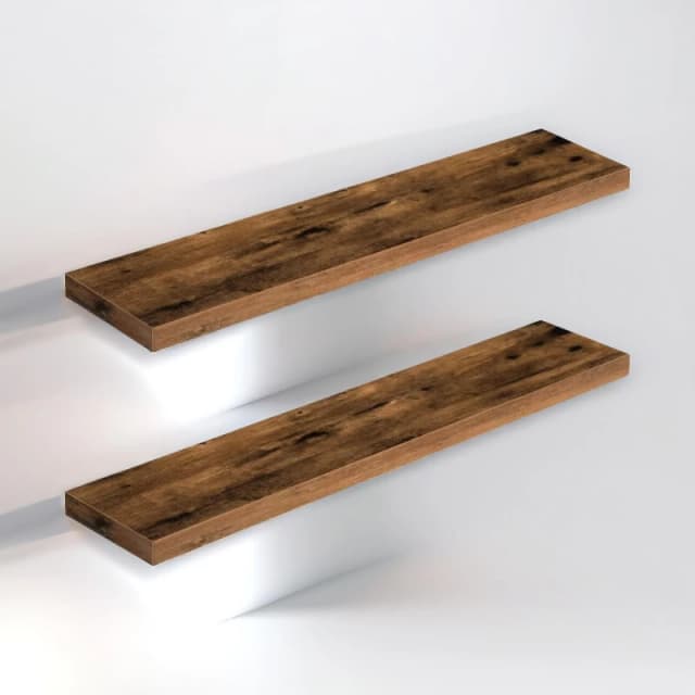 Rafaelo Mobilia Set of 2 Floating Shelves 100cm wide in Brown Brown Unisex