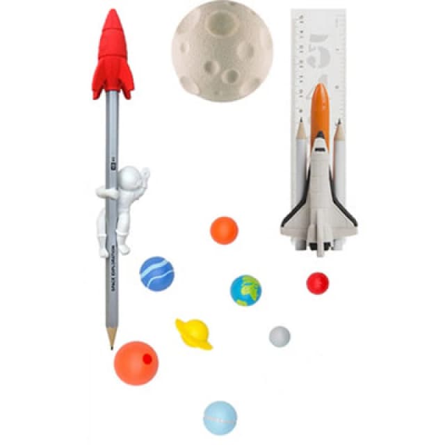 Suck UK Space Stationery Set - Astronomical Desk Accessories for Cosmic Creativity Multi unisex