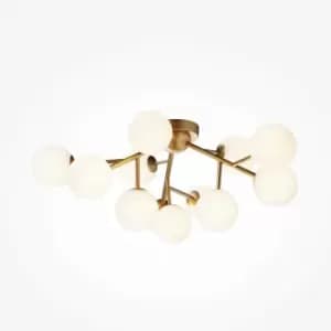 Maytoni Maytoni Dallas Modern 12 Light Globe Ceiling Light Gold, Cognac Shade, G9