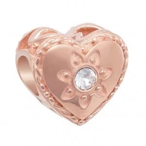 Chamilia Blush Sunny Heart Charm with Tanzanite Crystal