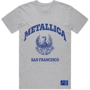 Metallica - College Crest Unisex Large T-Shirt - Grey