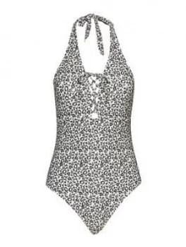 Dorothy Perkins Leo Lace Up Swimsuit - Black
