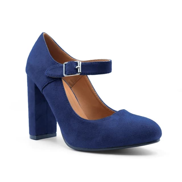 Where's That From 'Michelle' Block High Heel Pump Navy