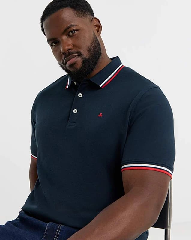 jack & jones Jack & Jones Paulos Tipped Polo - Navy Navy Blazer - JACK & JONES - Size: L(47) Navy Blazer Male L(47) JQ00401