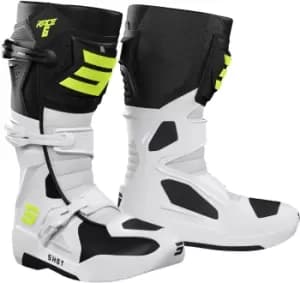 Shot Race 6 Motocross Boots, black-white-yellow, Size 41, black-white-yellow, Size 41