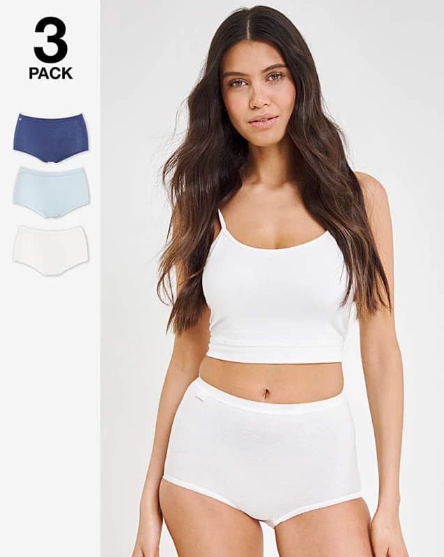 Sloggi Sloggi 3Pk Basic Maxi Knicker Blue Multi Blue Multi-Coloured - sloggi - Size: 10 Blue Multi-Coloured Female 10 HW58801