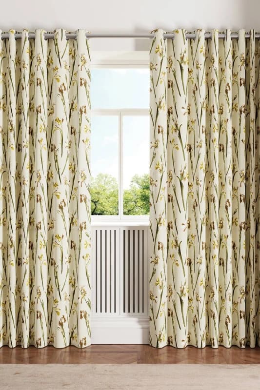 Ted Baker 'Wild Iris' Cotton Lined Curtains in Cream Size: 168cm width x 137cm drop Cream Unisex 168cm width x 137cm drop