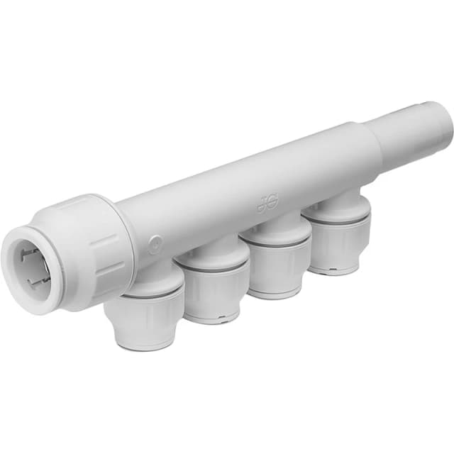 John Guest 22mm x 15mm 4 Port Manifold With Stem PEM582215CWP White