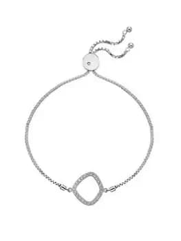Hot Diamonds Behold White Topaz Statement Bracelet, Silver, Women