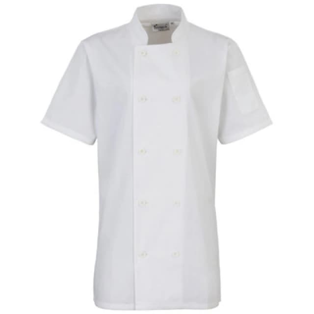 Premier Premier Men Short Sleeve Chefs Jacket Chefswear in White Size: 2X-large White XXL Male 5054171896349