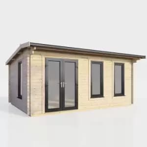 Power 18' x 10' Apex Log Cabin - Left Hand Doors