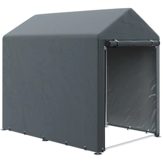 Outsunny 1.2 X 1.8M Portable Garden Shed For Motorbikes, Garden Tools, Bikes, Grey 84H-139V00CG