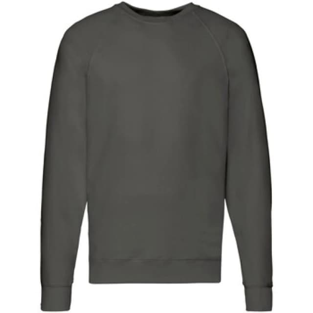 Fruit Of The Loom Fruit of the Loom Men Lightweight Raglan Sweatshirt in Mid Grey Size: Medium Mid Grey M Male 5063652792872