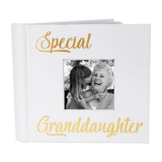 Happy Homewares Modern Special Granddaughter Photo Album With Gold Text - Holds 80 4X6 Pictures