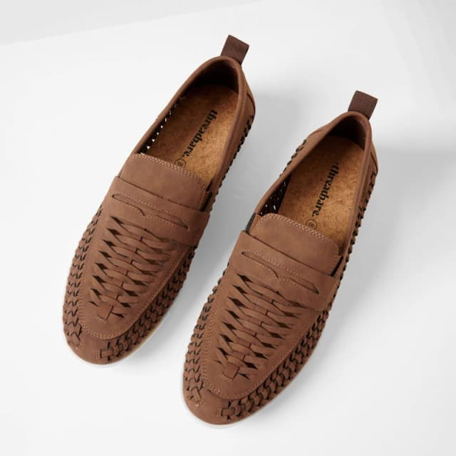 Threadbare Faux Suede Woven Loafers Tan male 7