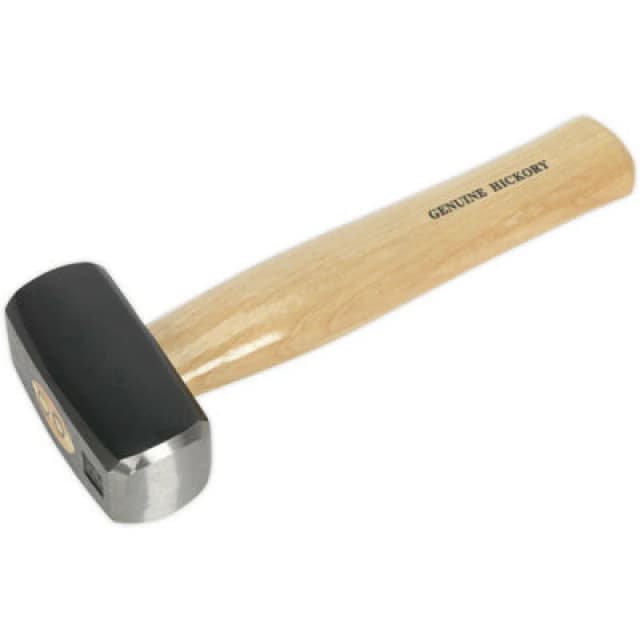 Loops 2.5lb Club Hammer with Hickory Wooden Shaft - Drop Forged Carbon Steel Head Metallics