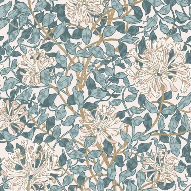 William Morris at Home Honeysuckle Dusk Wallpaper Dusk Blue unisex One size