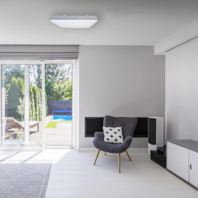 Milagro Palermo LED White Ceiling Lamp 53cm Remote Control White unisex