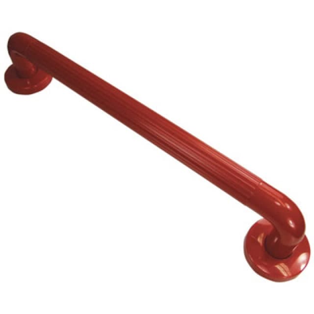 Loops Red UPVC Plastic Bathroom Wall Grab Bar - 450mm Length - Reinforced Fixings Multi