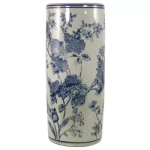 Umbrella Stand Vintage Blue & White Magnolia Design