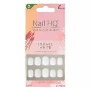 Nail HQ Square White Nails 24 pcs + 2 ml