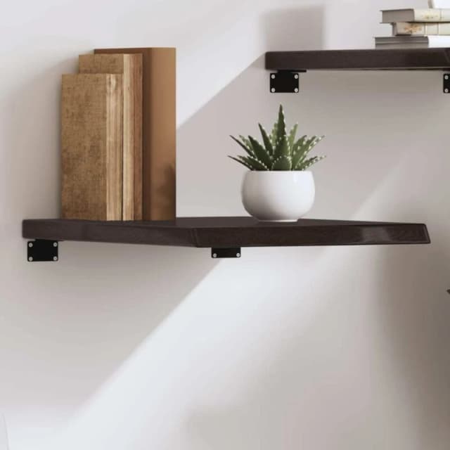 VIDAXL Wall Shelf Dark Brown 40x60x(2-4) cm Treated Solid Wood Oak vidaXL 8720845814779