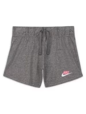 Nike Older Girls Nsw 4" Short Jersey, Grey, Size M=10-12 Years