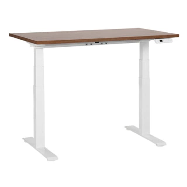 Beliani Electric Adjustable Standing Desk Destines Brown/ White 120 Cm 72 Cm